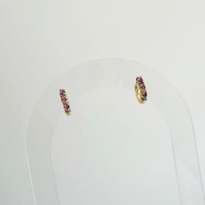 Mini Purple Opal Huggies