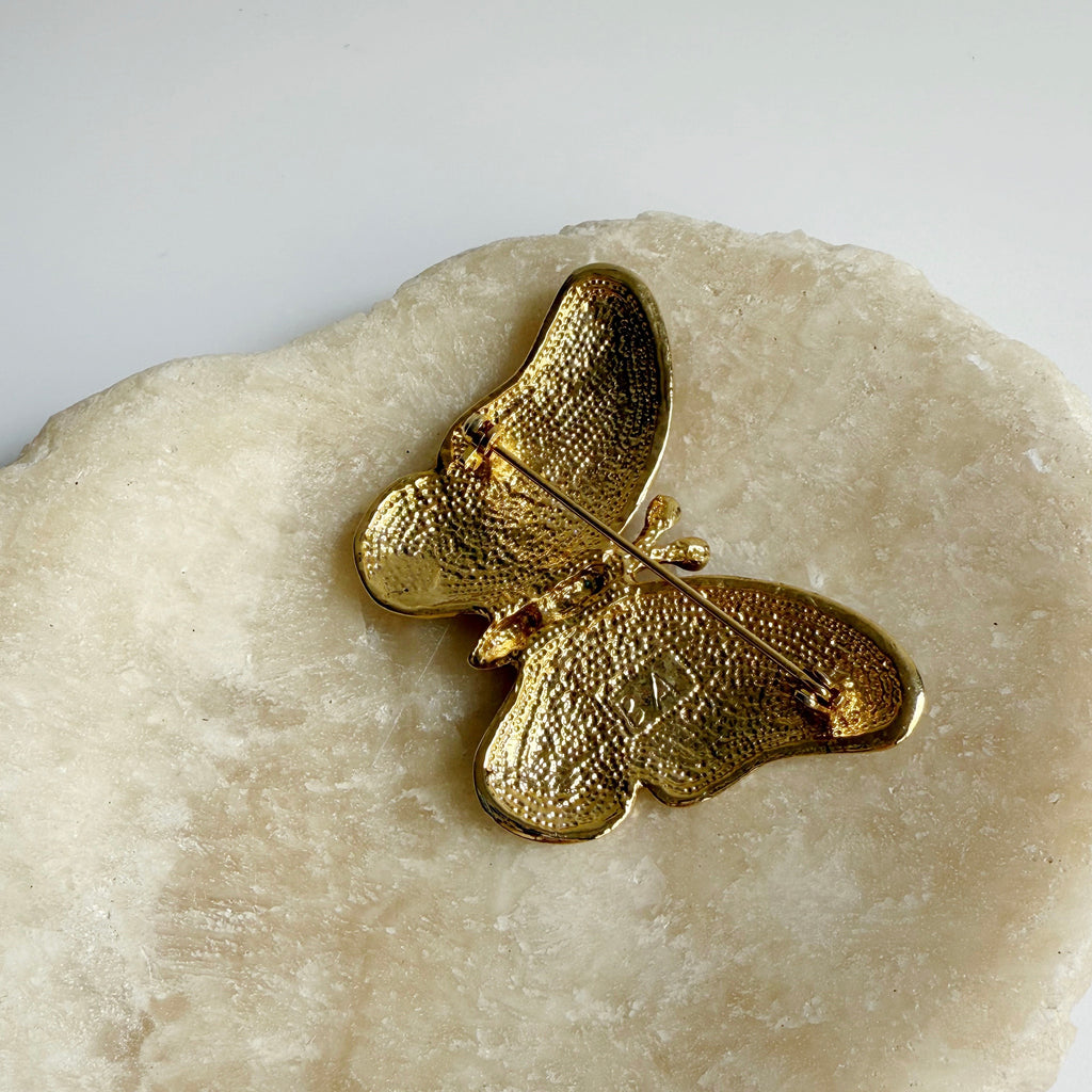 Vintage Enamel Butterfly Brooch
