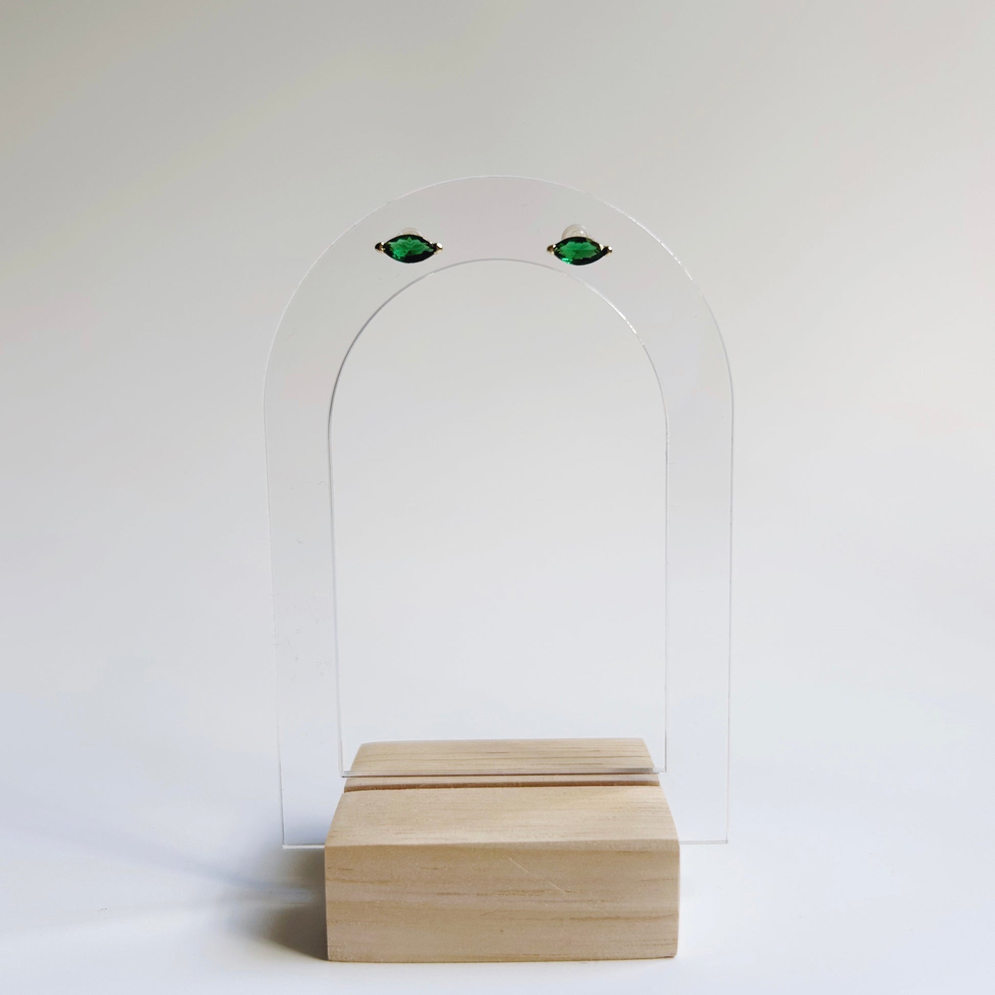 Emerald Marquis Studs