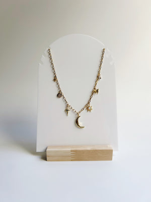 Moon and Stars Charm Necklace