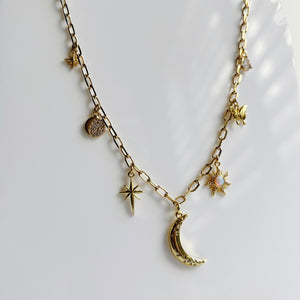 Moon and Stars Charm Necklace