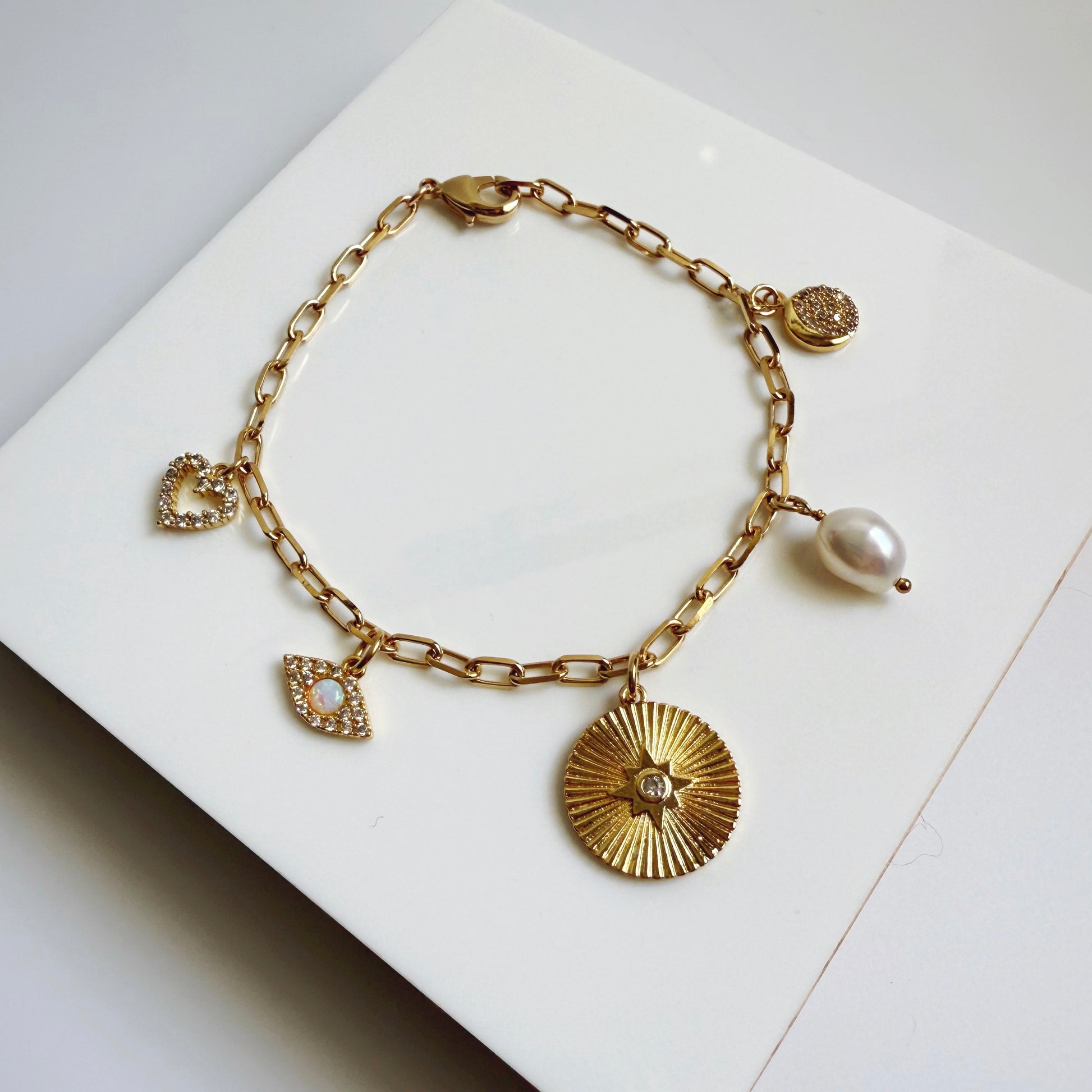 Star Medallion Charm Bracelet