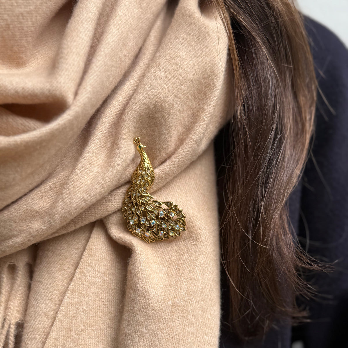 Vintage Peacock Brooch