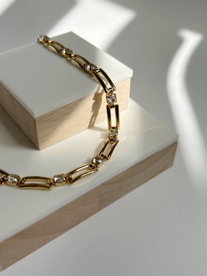 CZ flat link bracelet