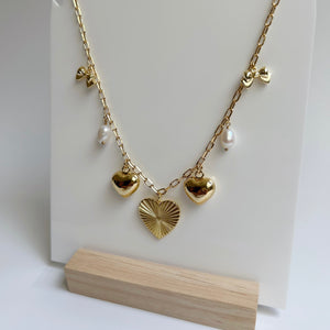 Triple Hearts Charm Necklace