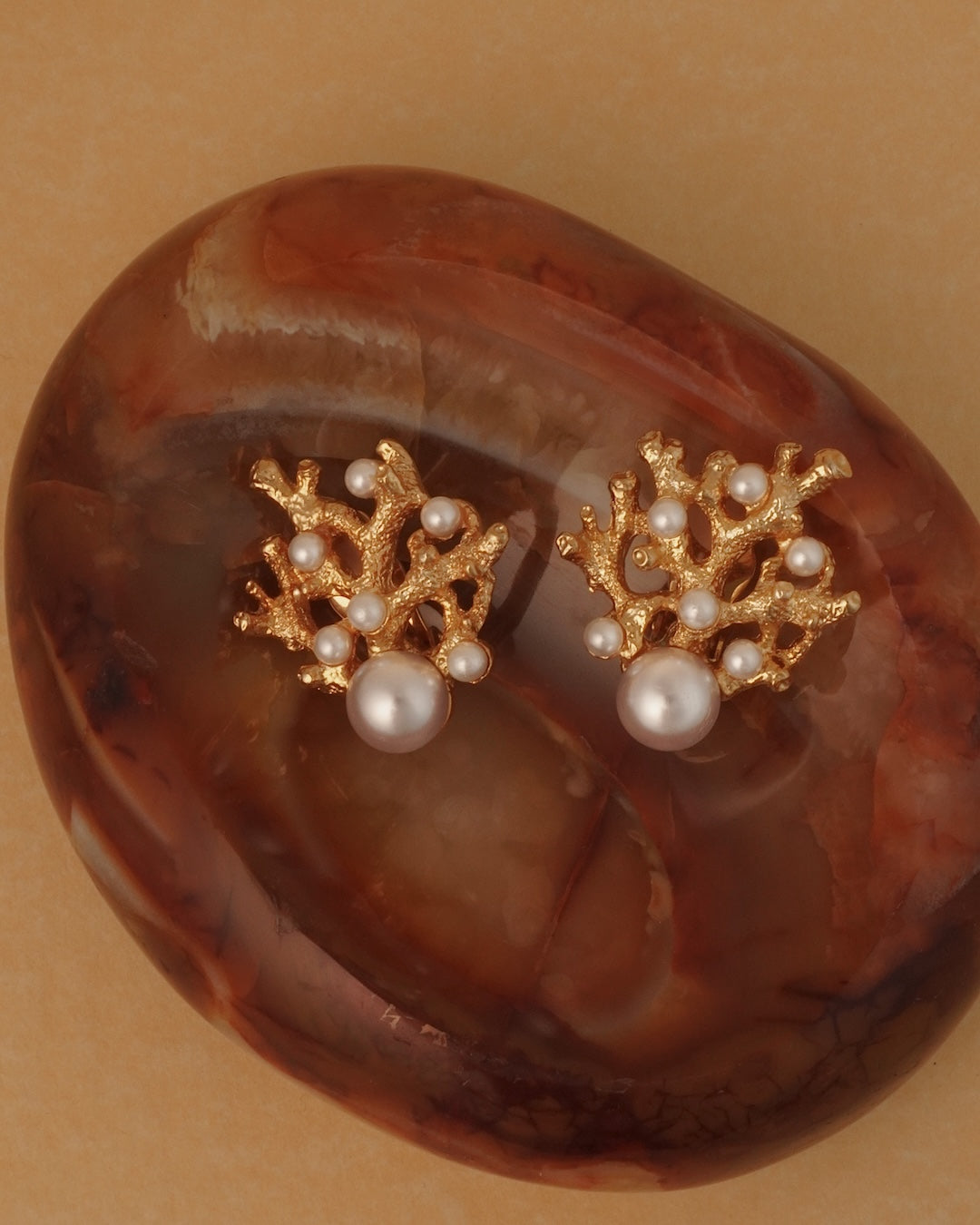 Vintage Kenneth Lane Coral Shaped Statement Clip On's