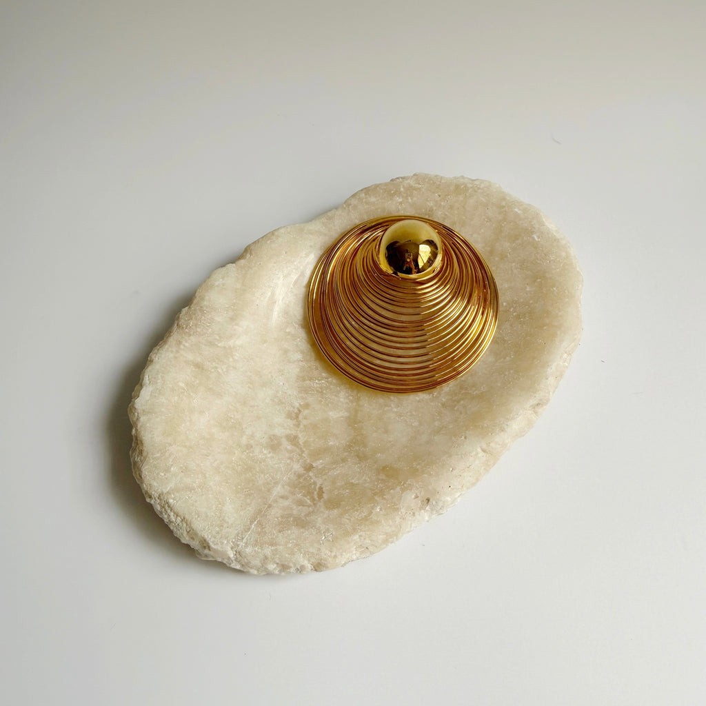 Gold Dome Modernist Brooch