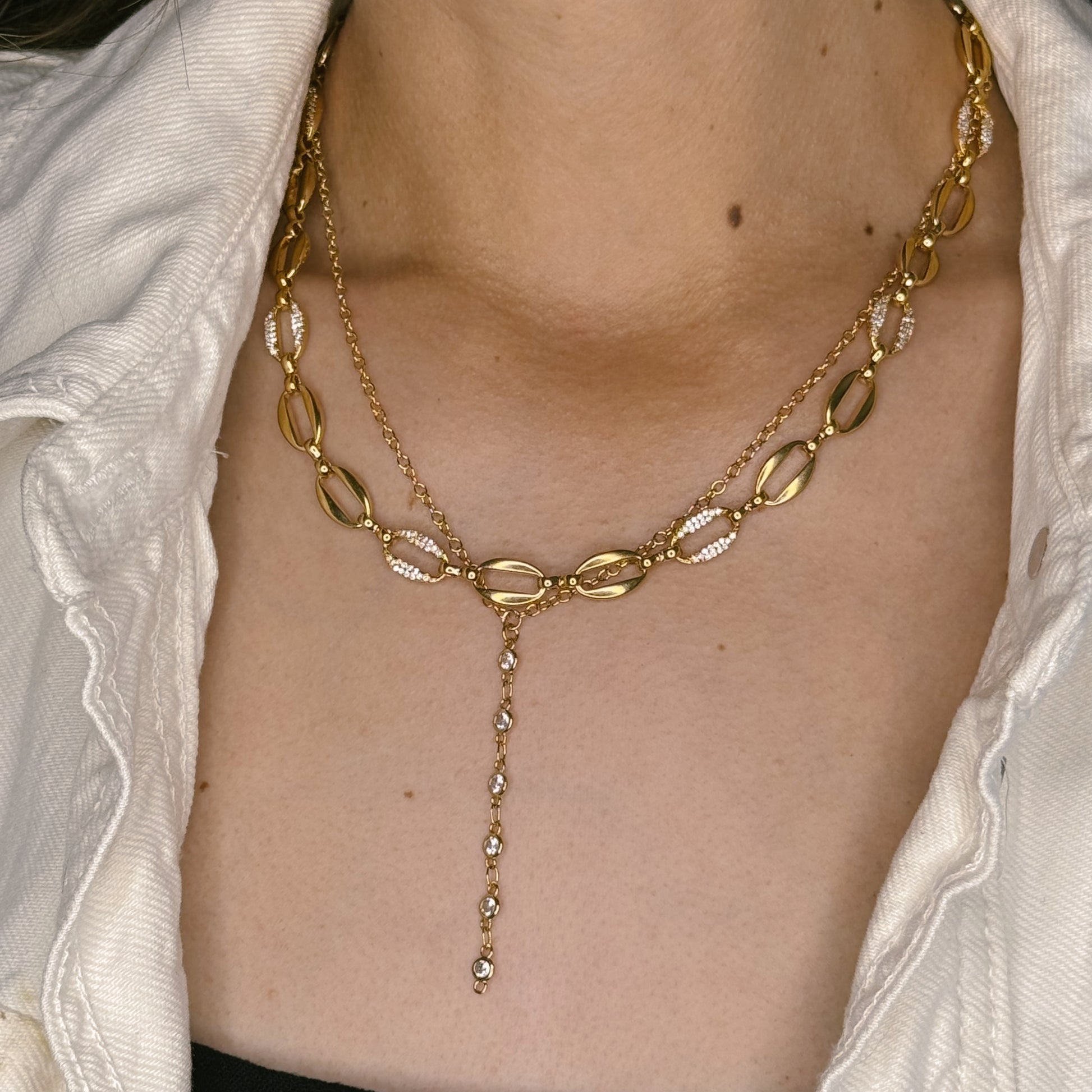 Bezel CZ Lariat