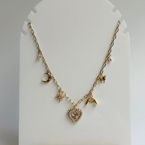 Hearts and Stars Charm Necklace