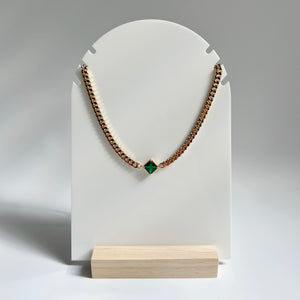 Curb chain and Emerald Necklace