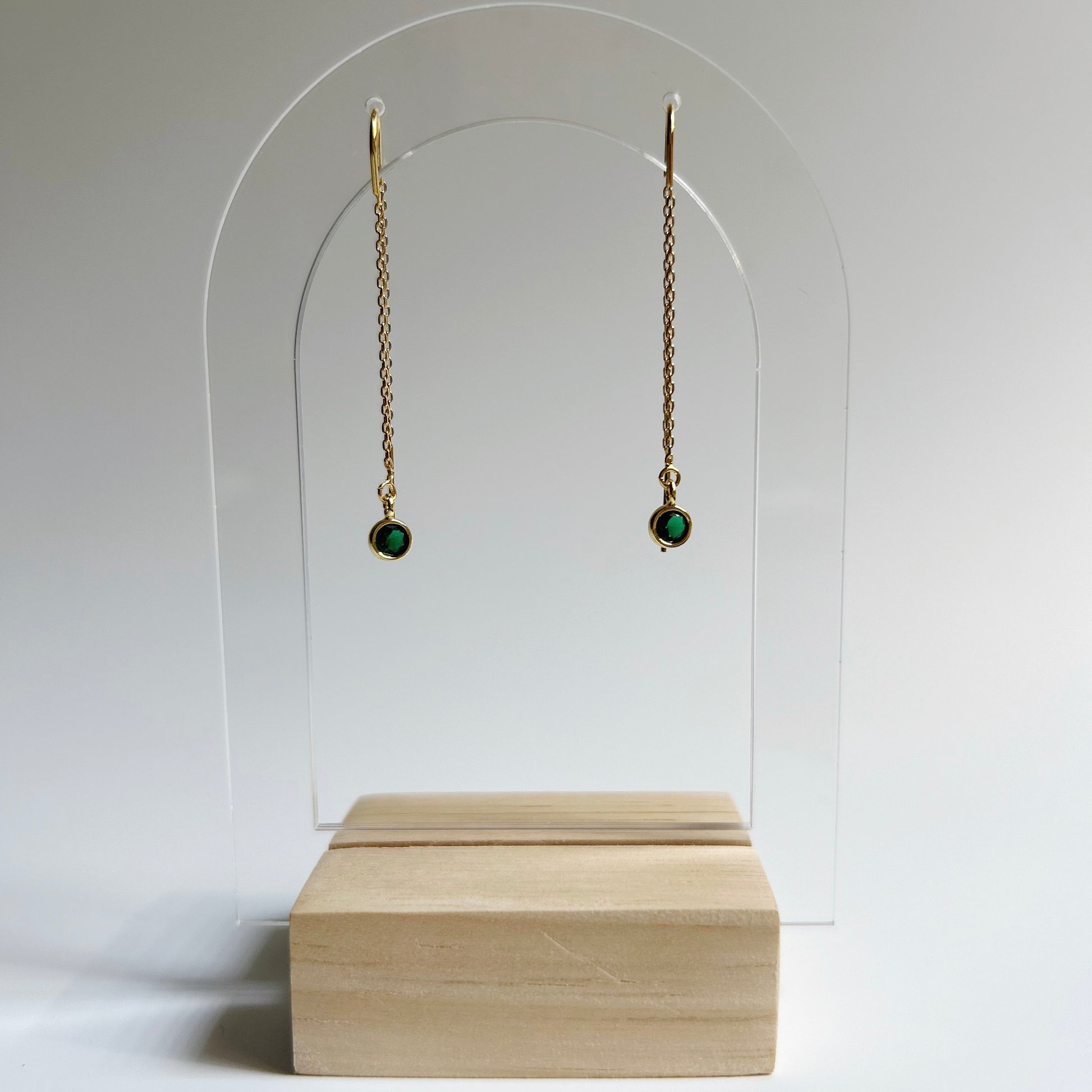 Emerald Threader Earrings