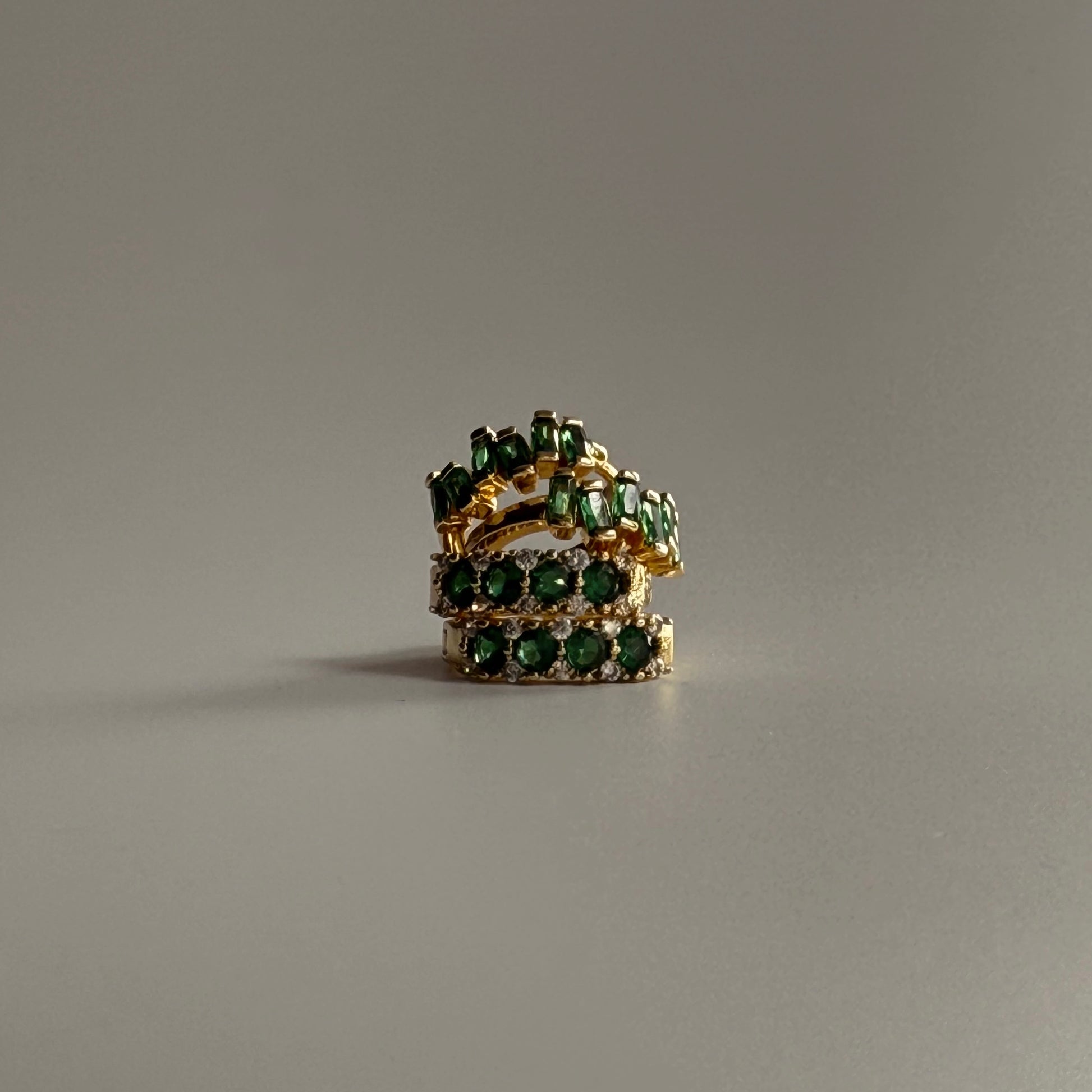 Emerald and CZ Huggies