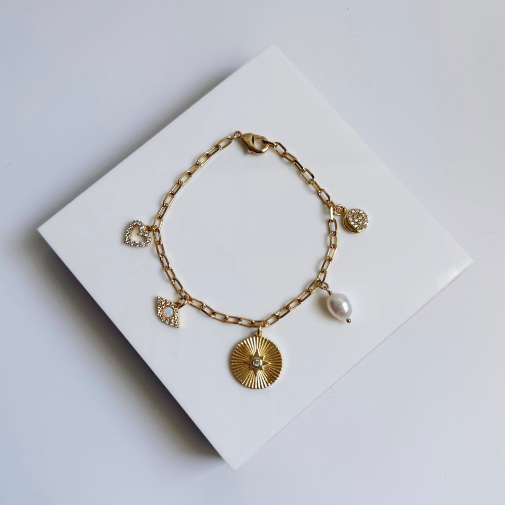 Star Medallion Charm Bracelet