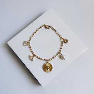 Star Medallion Charm Bracelet
