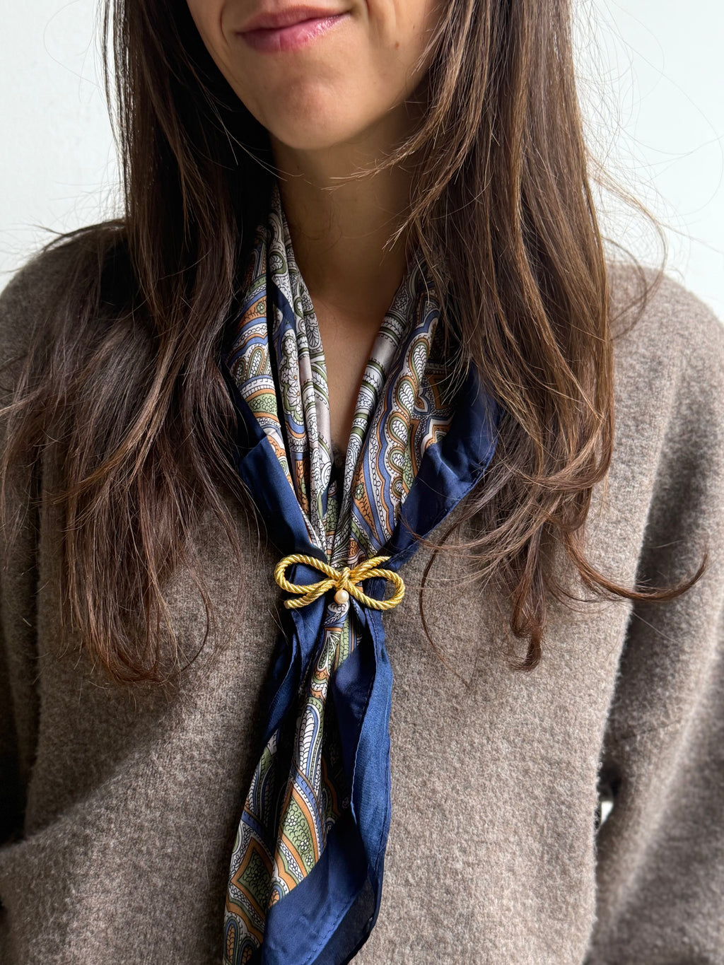 Vintage Rope Bow Brooch