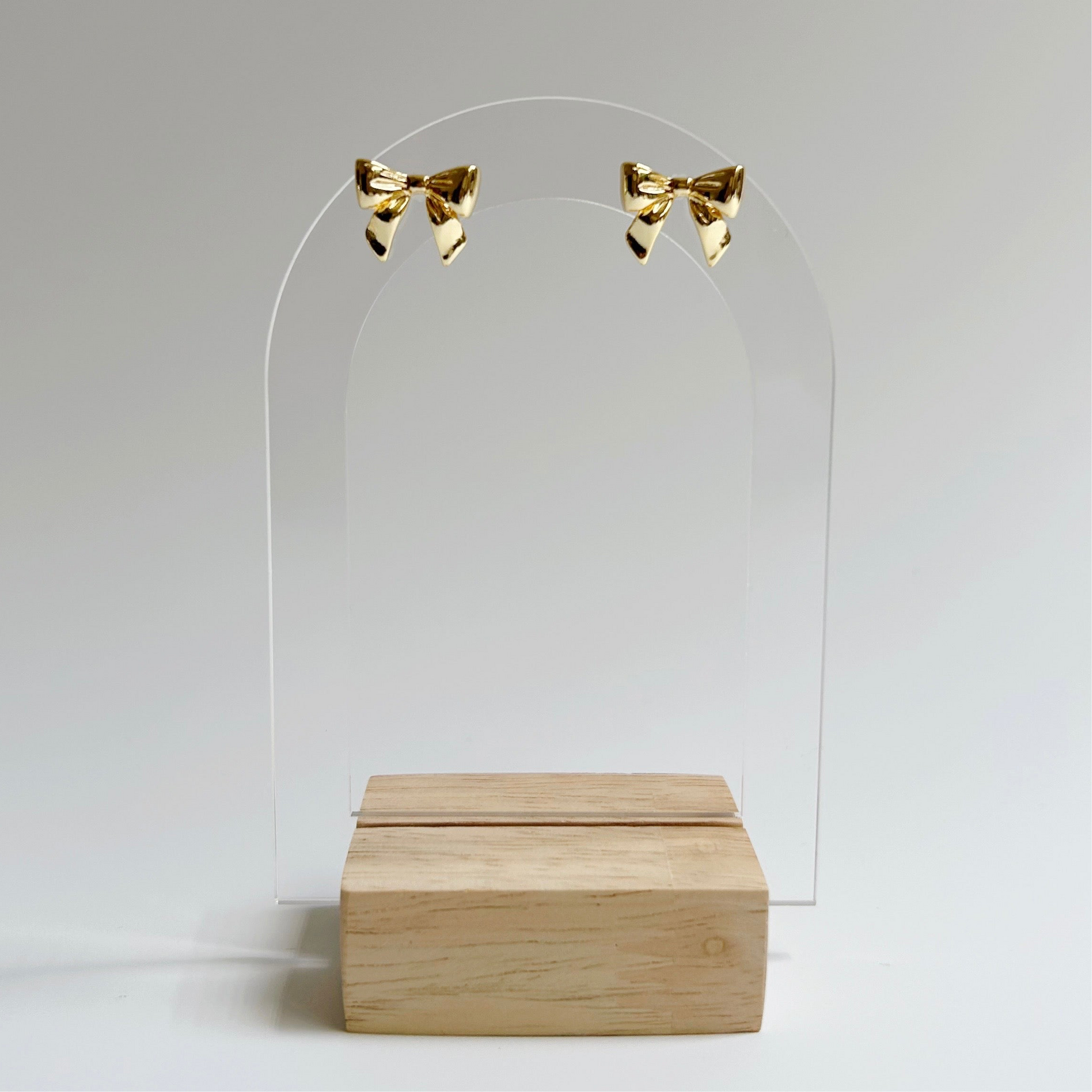 Large Gold Bow Stud Earrings