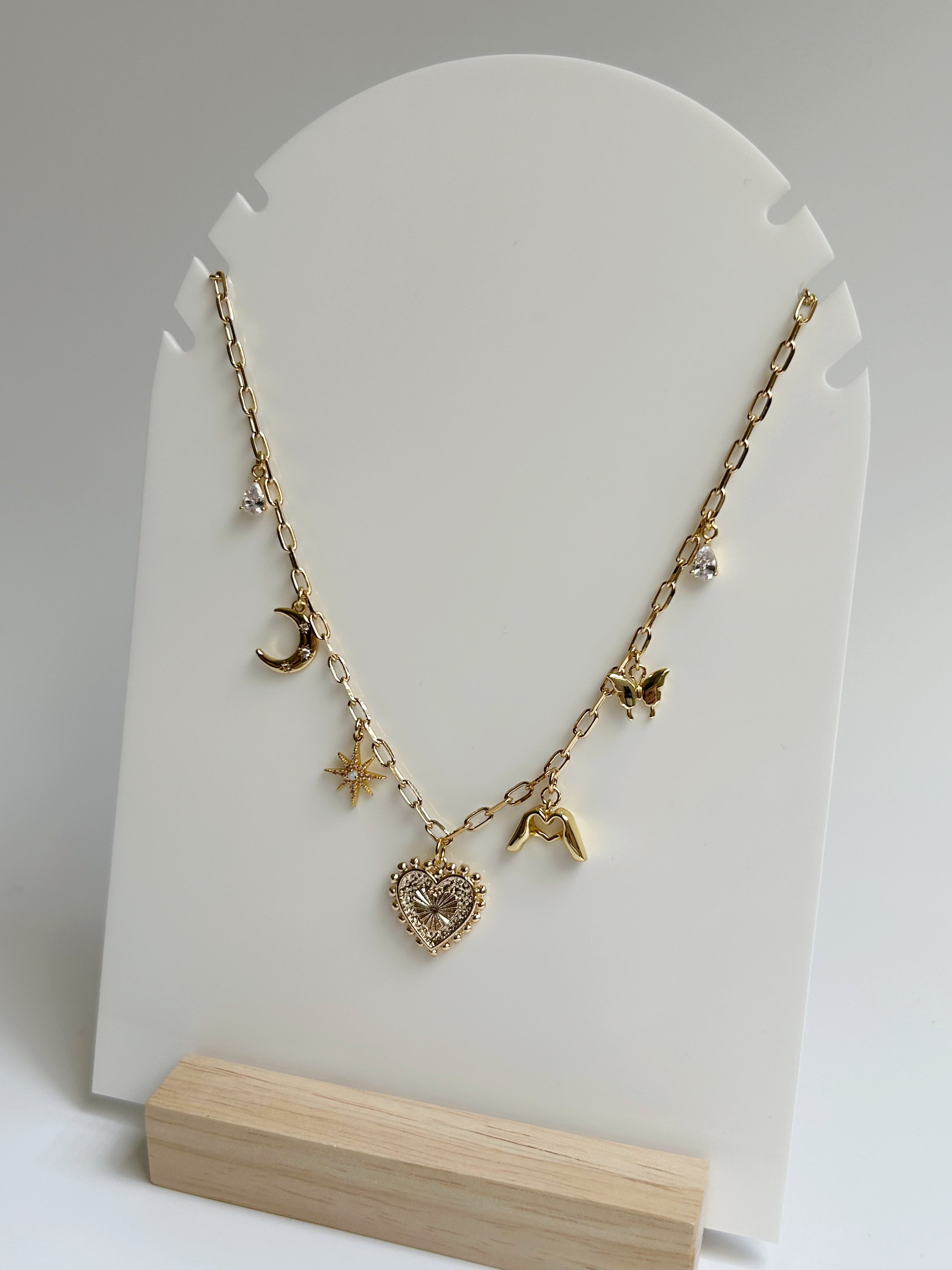 Hearts and Stars Charm Necklace