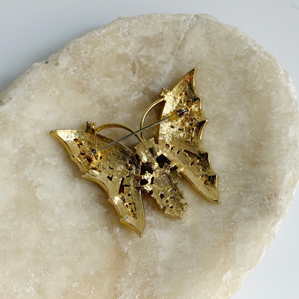 Vintage CZ Butterfly Brooch