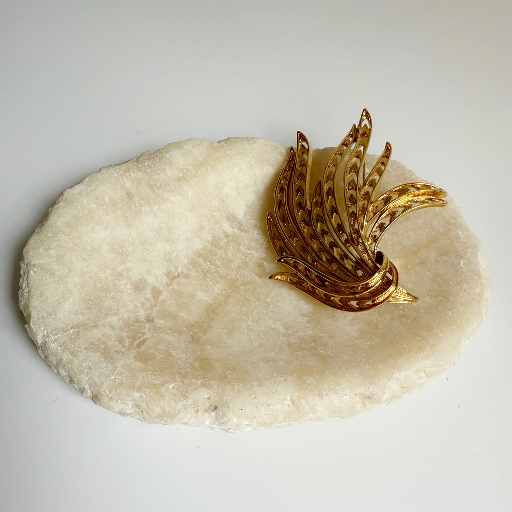 Vintage Bouquet of feathers pin