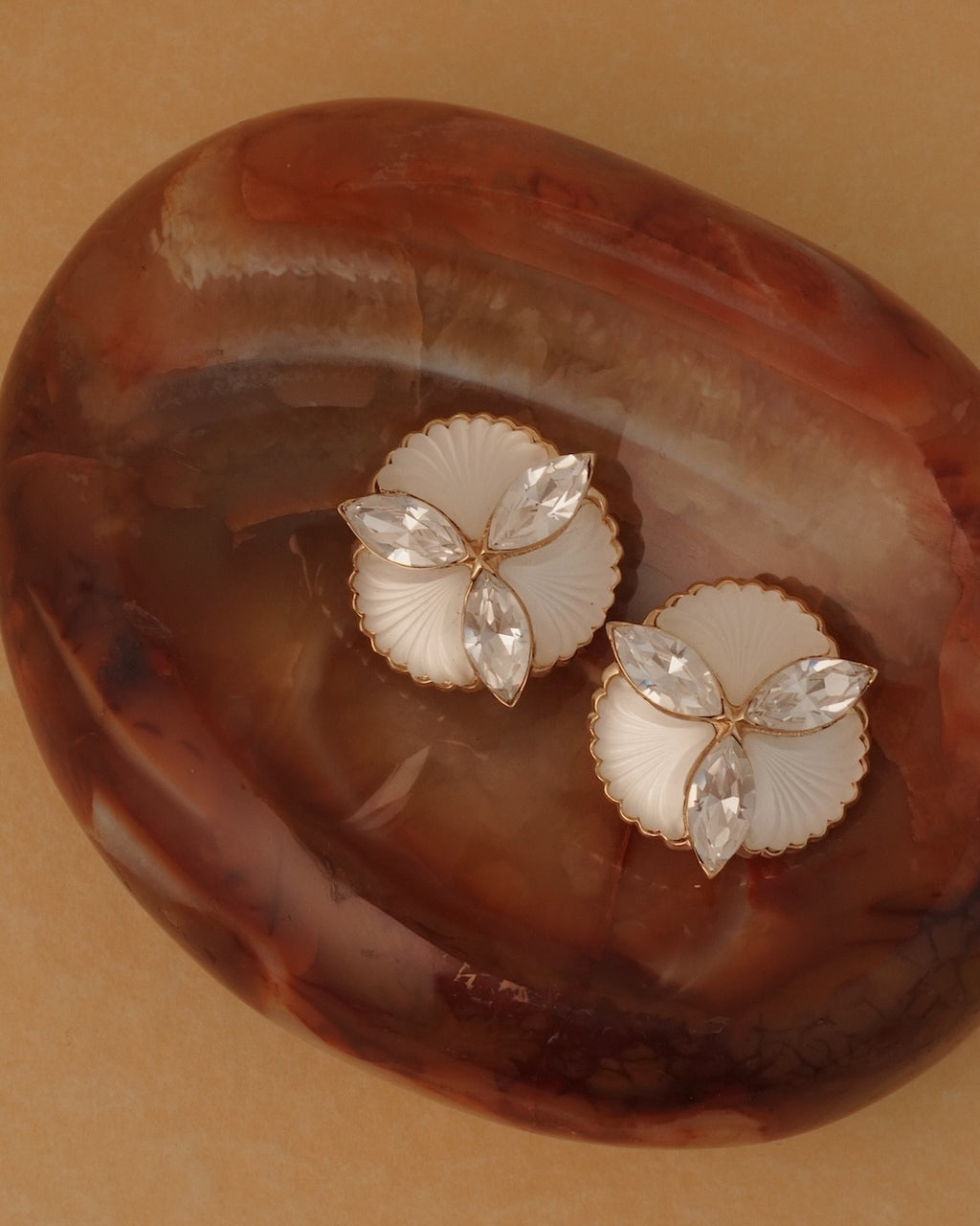 Vintage Guy Laroche Round Button Clip Ons