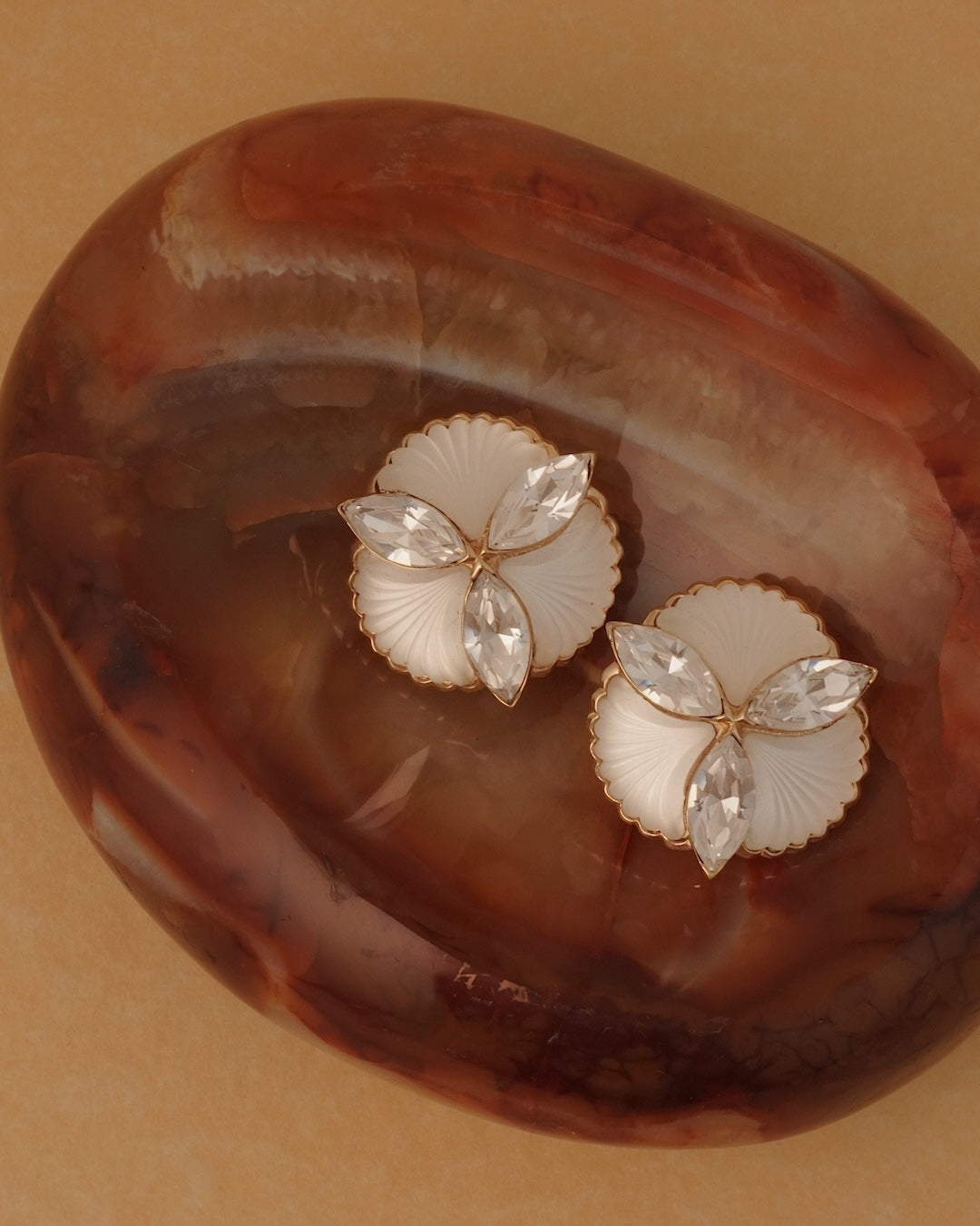 Vintage Guy Laroche Round Button Clip Ons