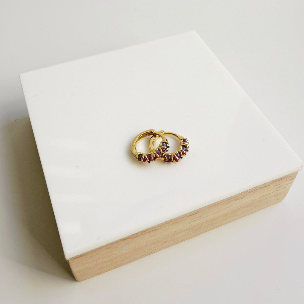 Mini Purple Opal Huggies