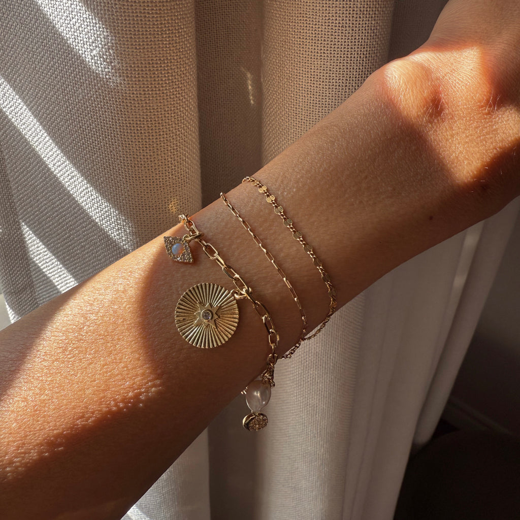 Star Medallion Charm Bracelet