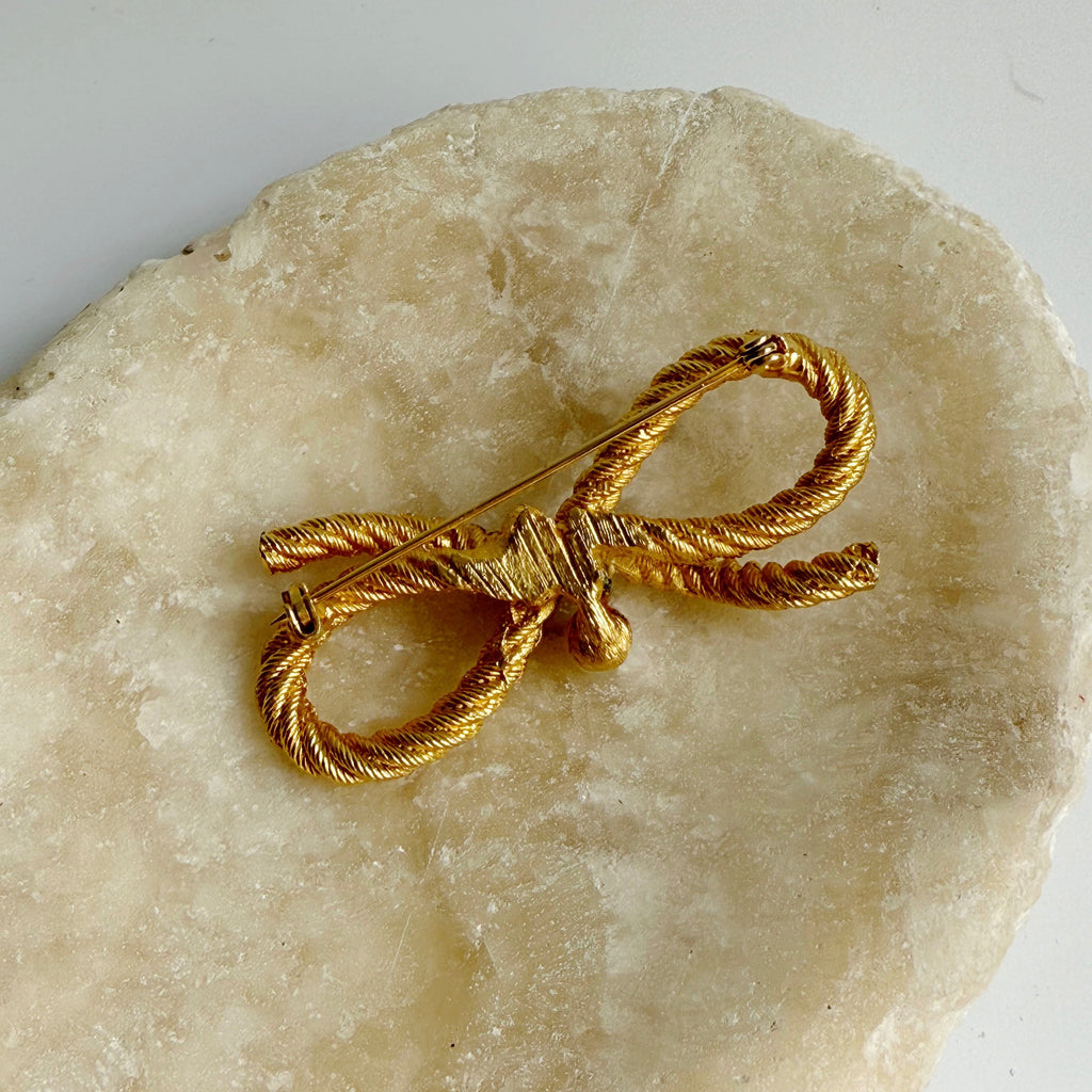 Vintage Rope Bow Brooch