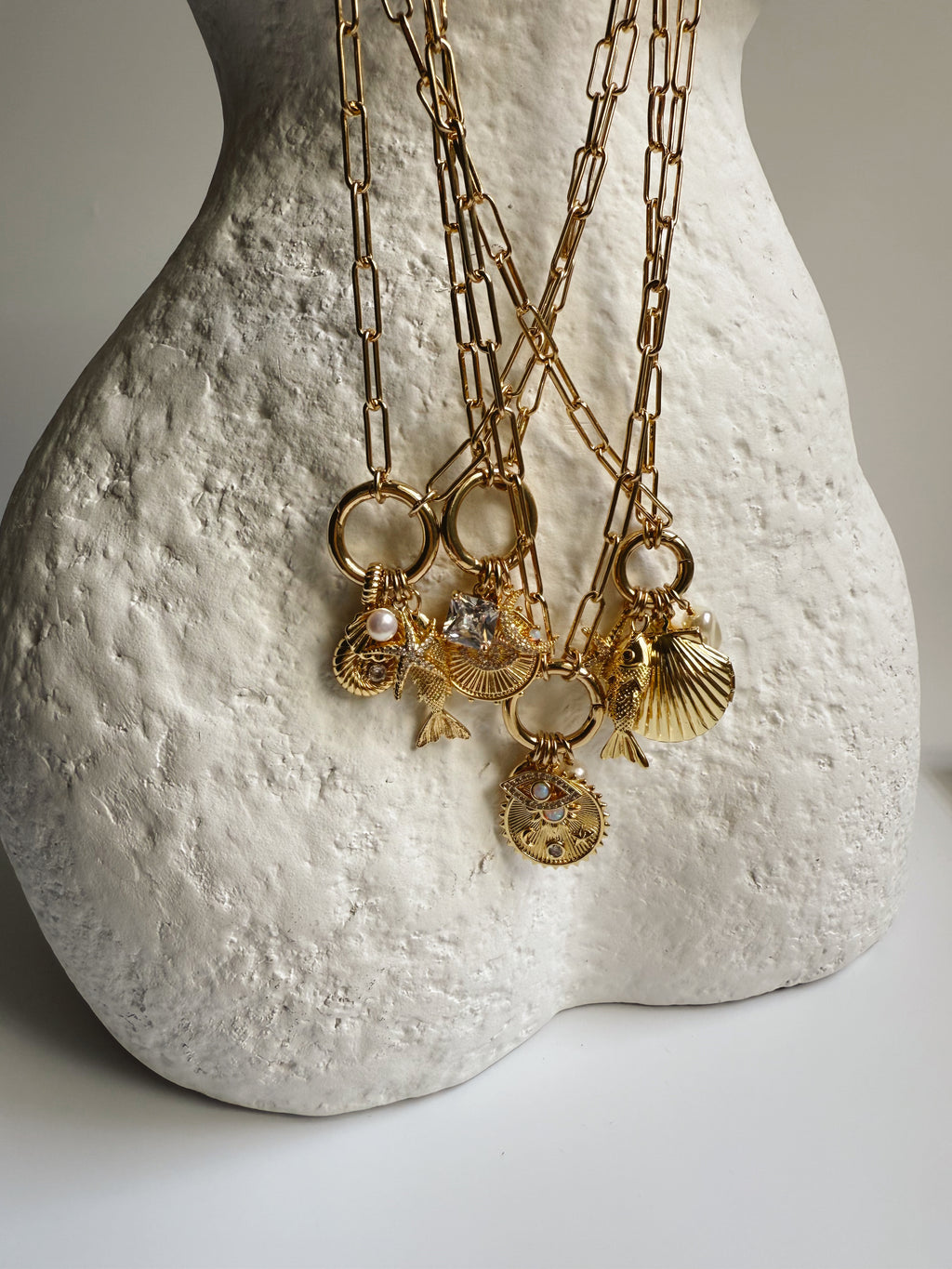 Shell Locket Charm Necklace
