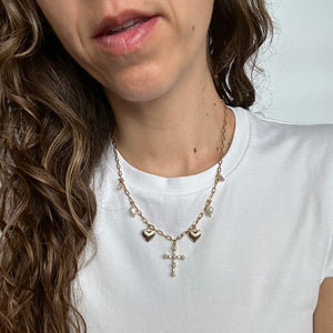 Pearl Cross Charm Necklace 2