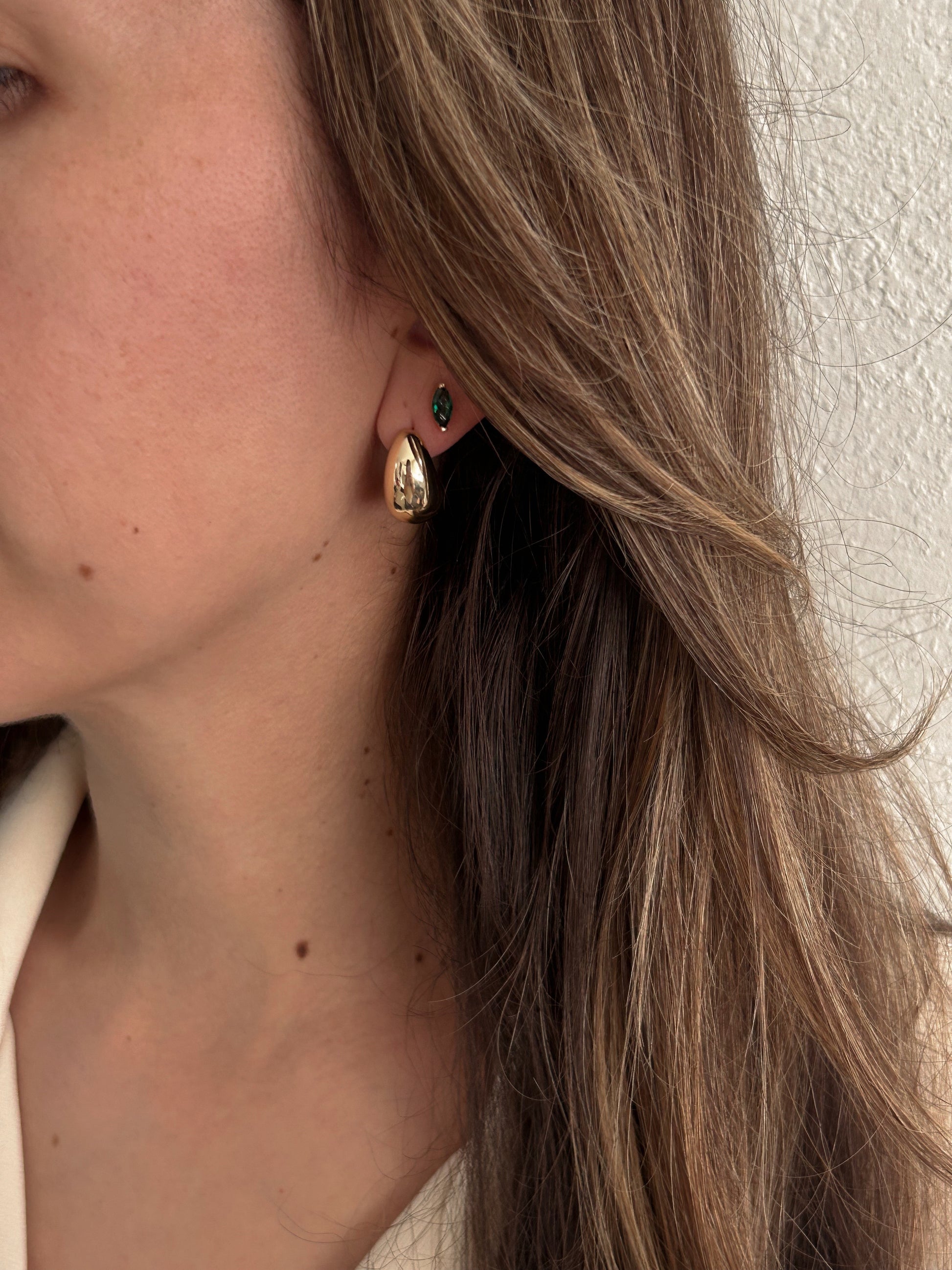 Emerald Marquis Studs