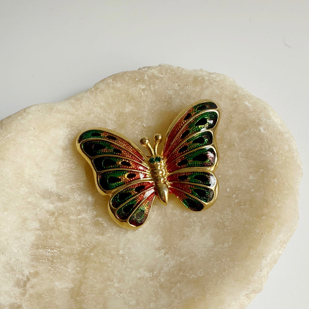 Vintage Enamel Butterfly Brooch