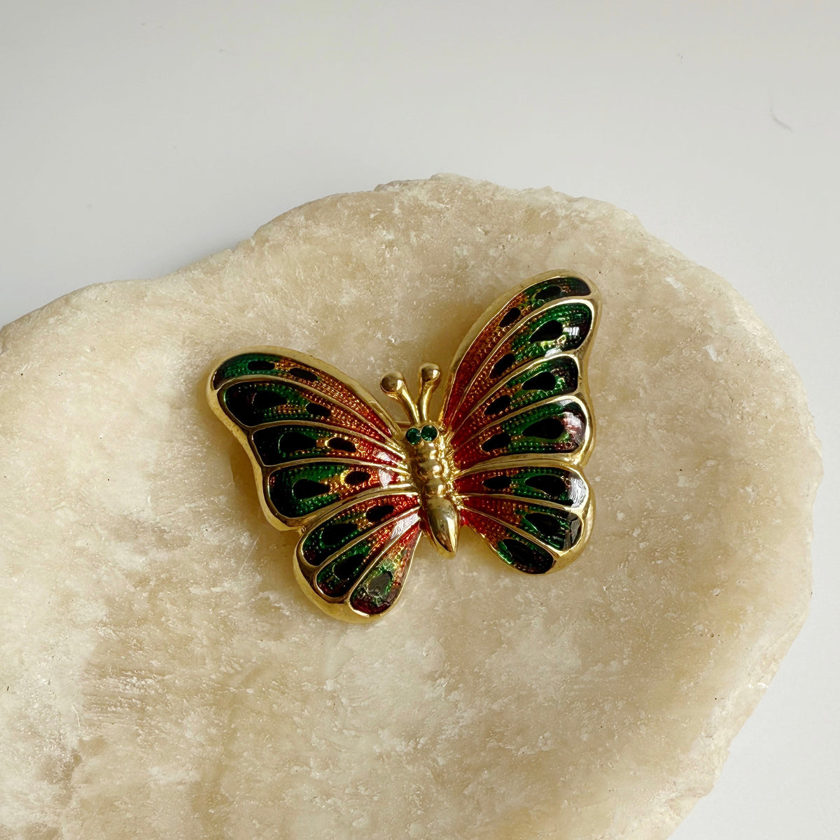 Vintage Enamel Butterfly Brooch
