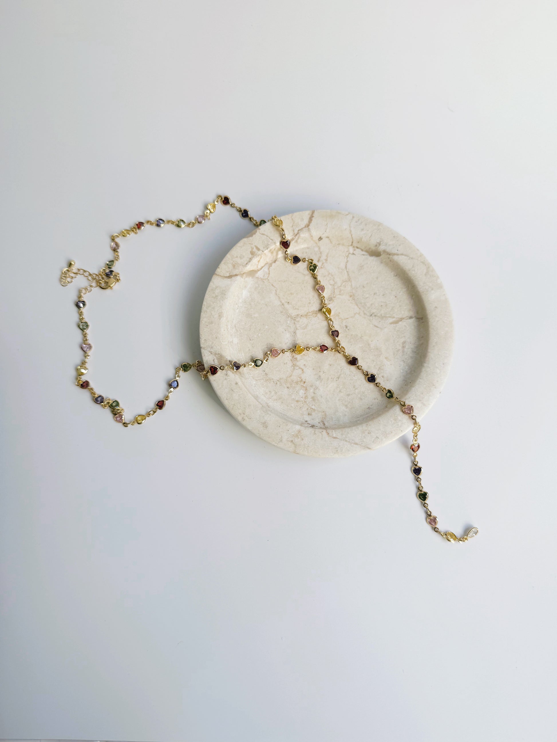 Multicolored Heart Lariat