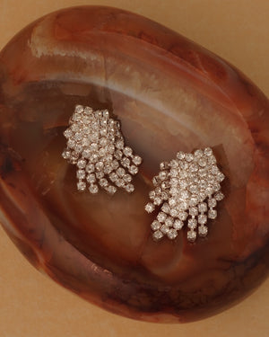 Vintage Silver Rhinstone Clip Ons