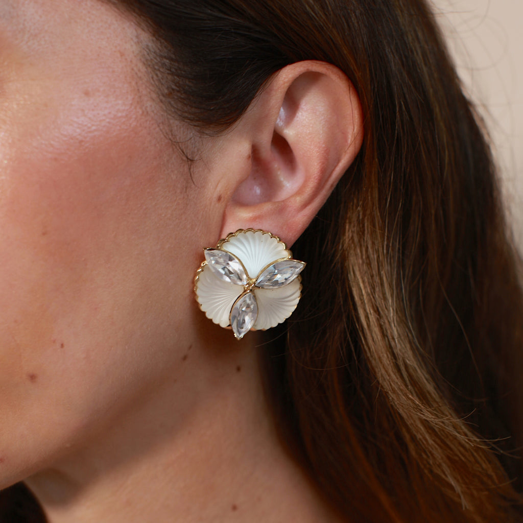 Vintage Guy Laroche Round Button Clip Ons