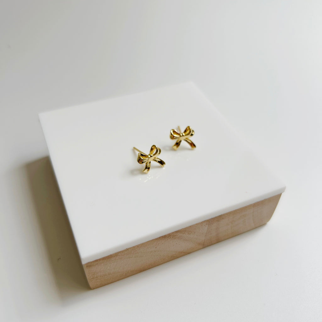 Gold Bow Studs