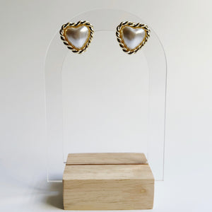 Heart Pearl Earrings