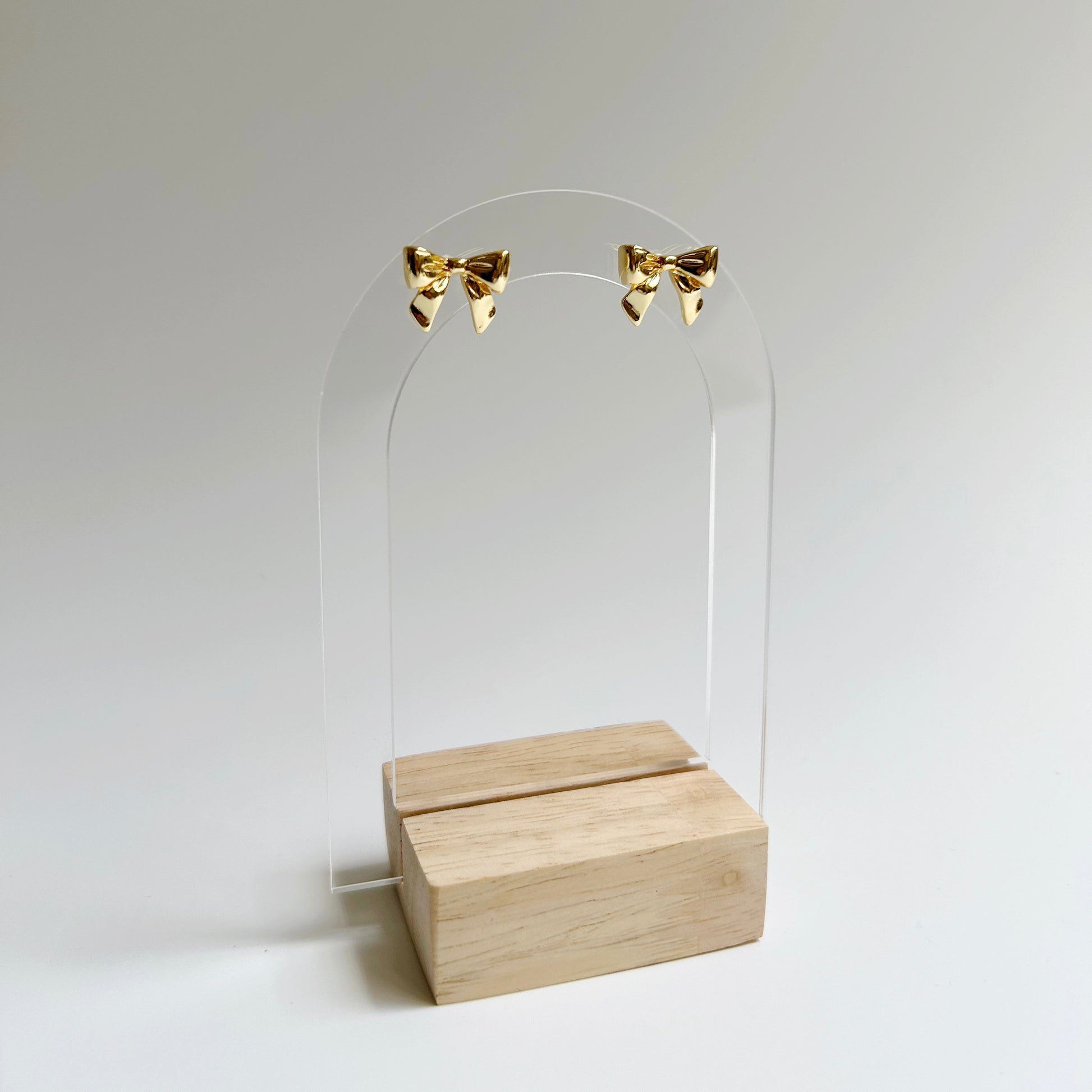 Large Gold Bow Stud Earrings