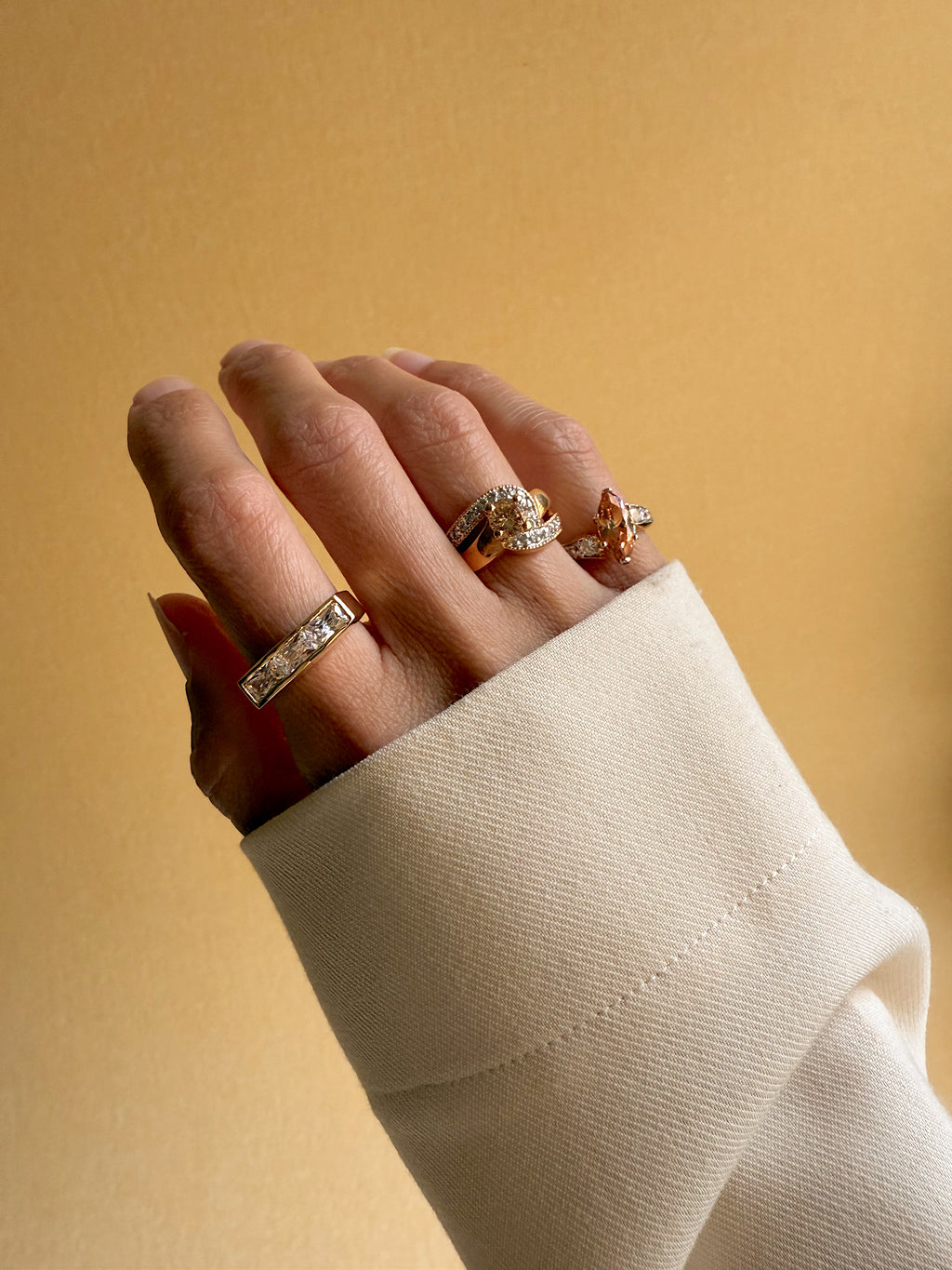 Vintage Champagne Marquis Ring