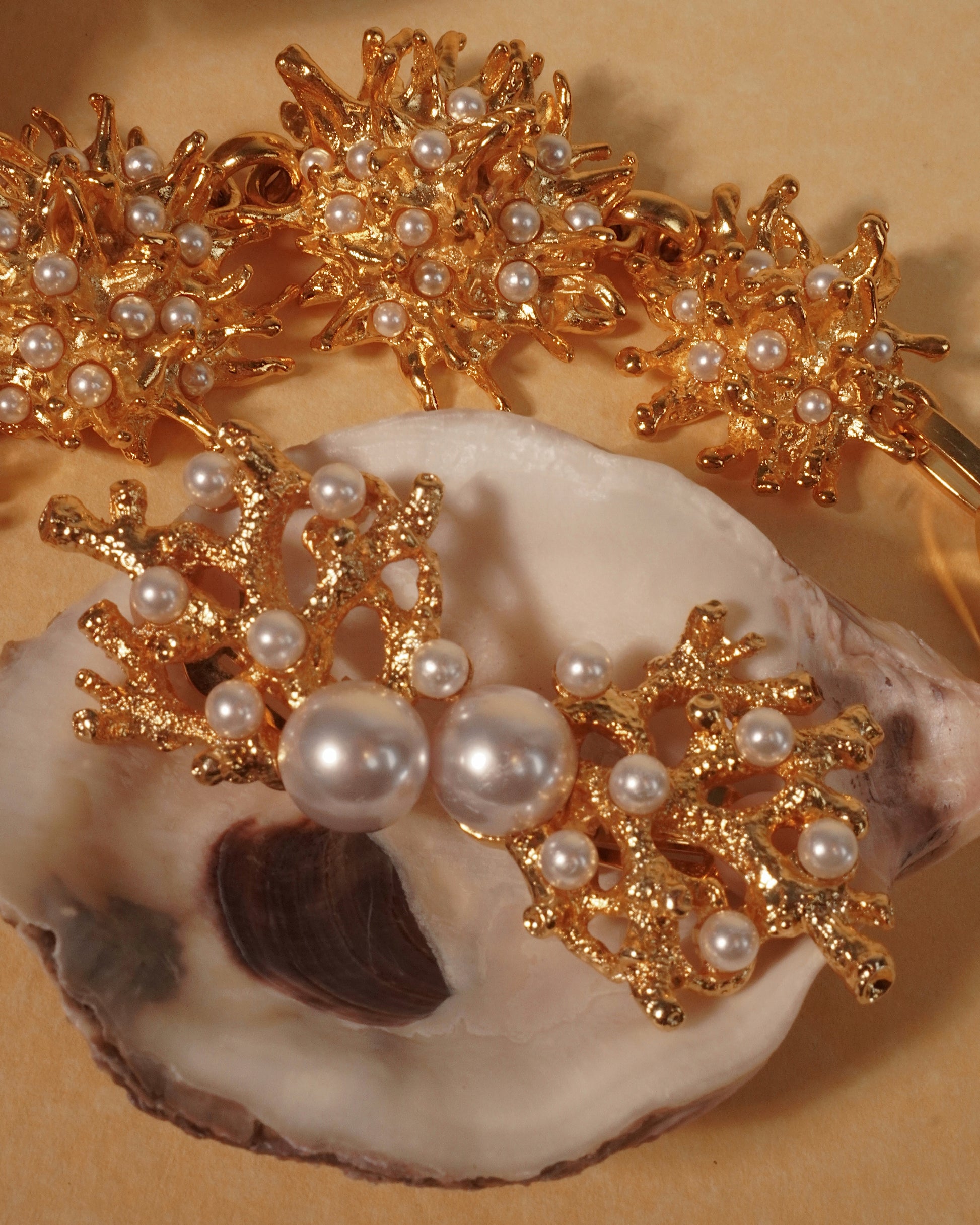 Vintage Kenneth Lane Coral Shaped Statement Clip On's