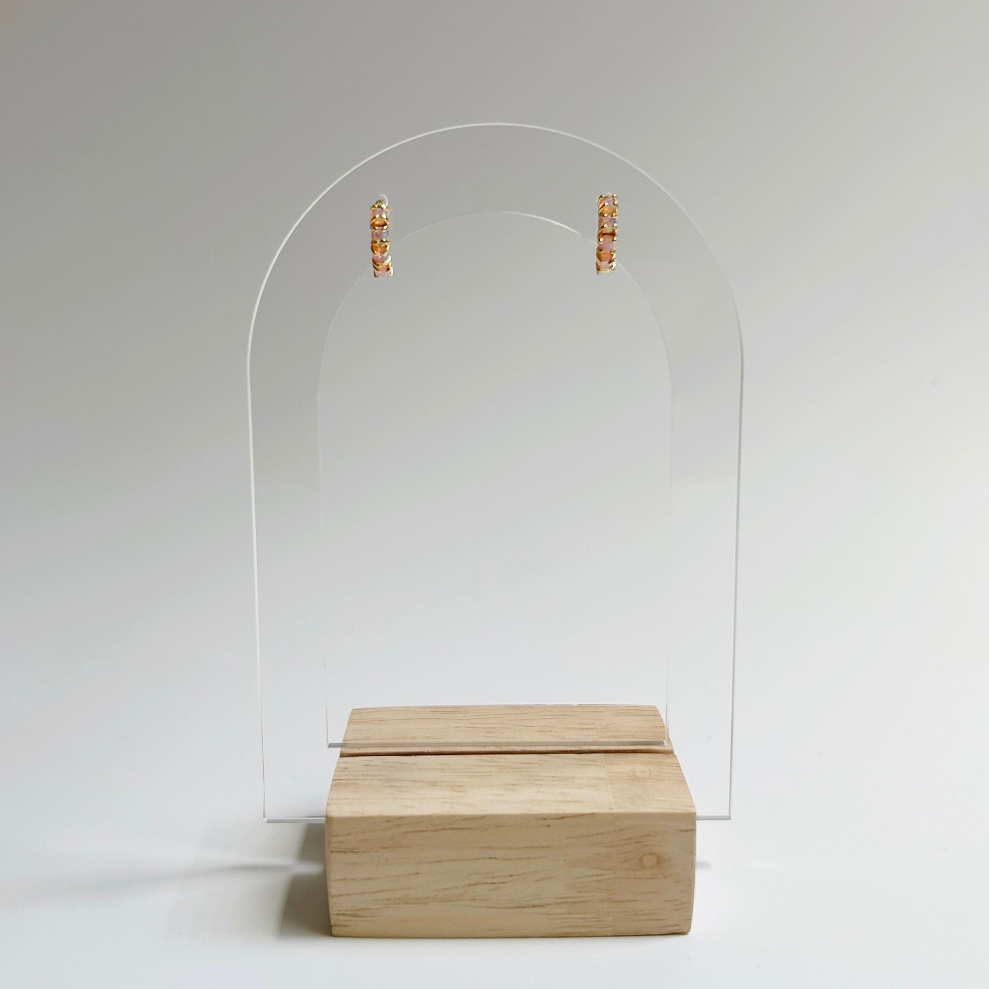 Mini pink opal huggies (last one)