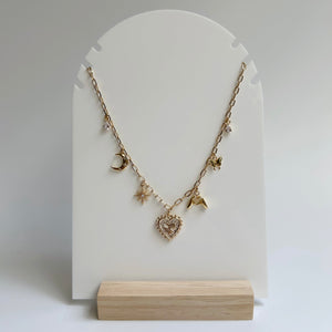 Hearts and Stars Charm Necklace