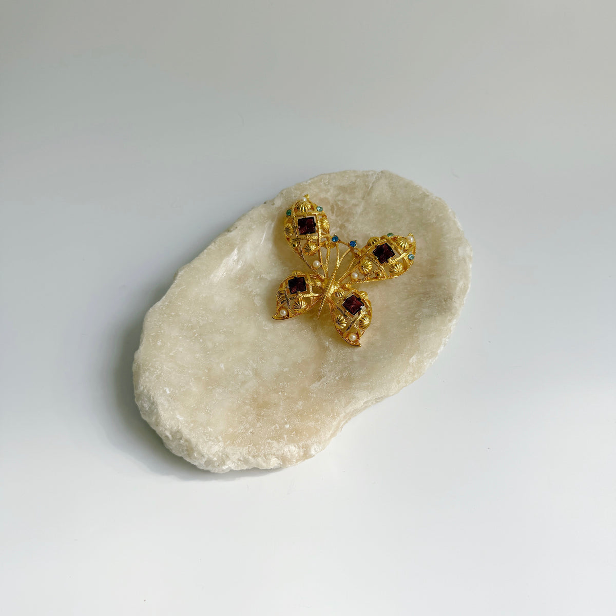 Vintage Jeweled Butterfly Brooch