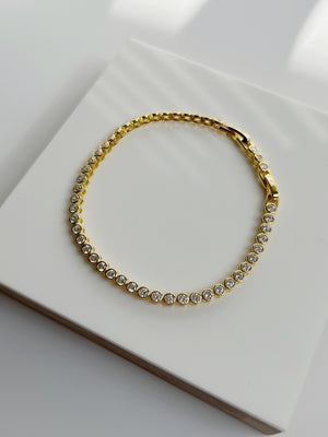 Gold Bezel Set Tennis Bracelet