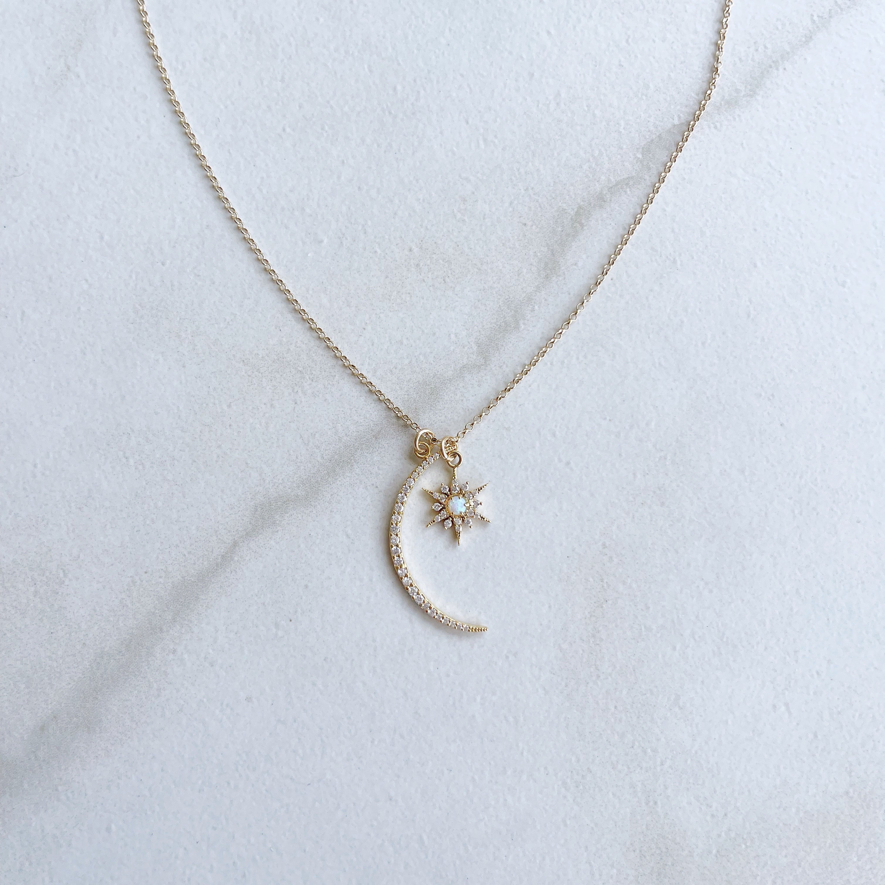 Moon and star Necklace