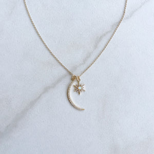 Moon and star Necklace
