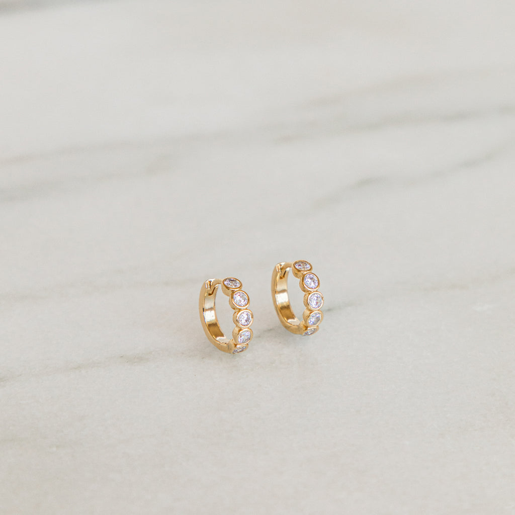 Bezel Set CZ Huggies
