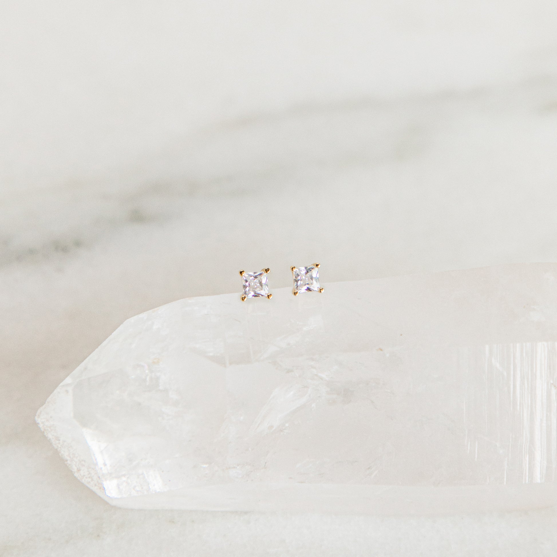 Baguette Square Studs