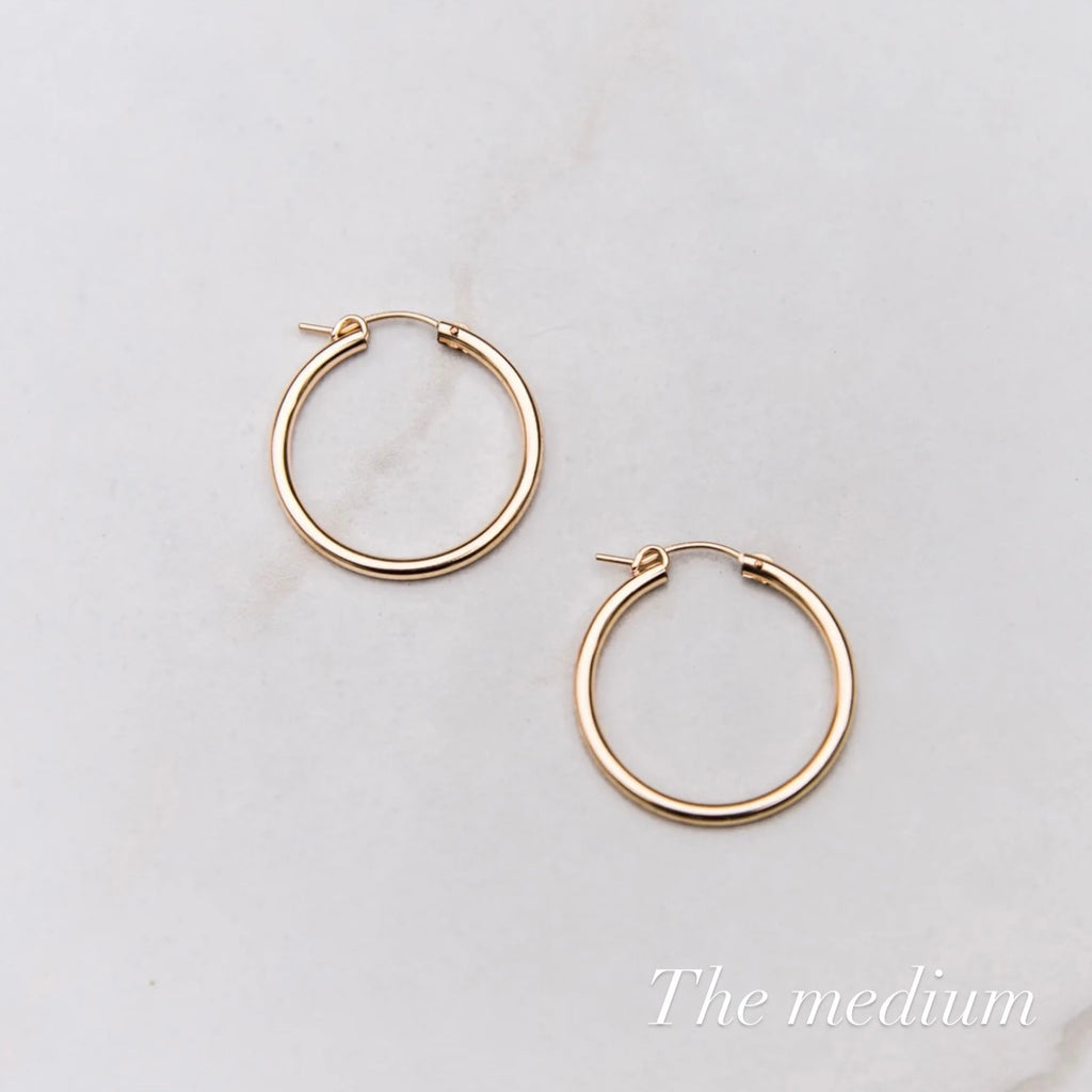 14k Gold Filled Hallow Hoops